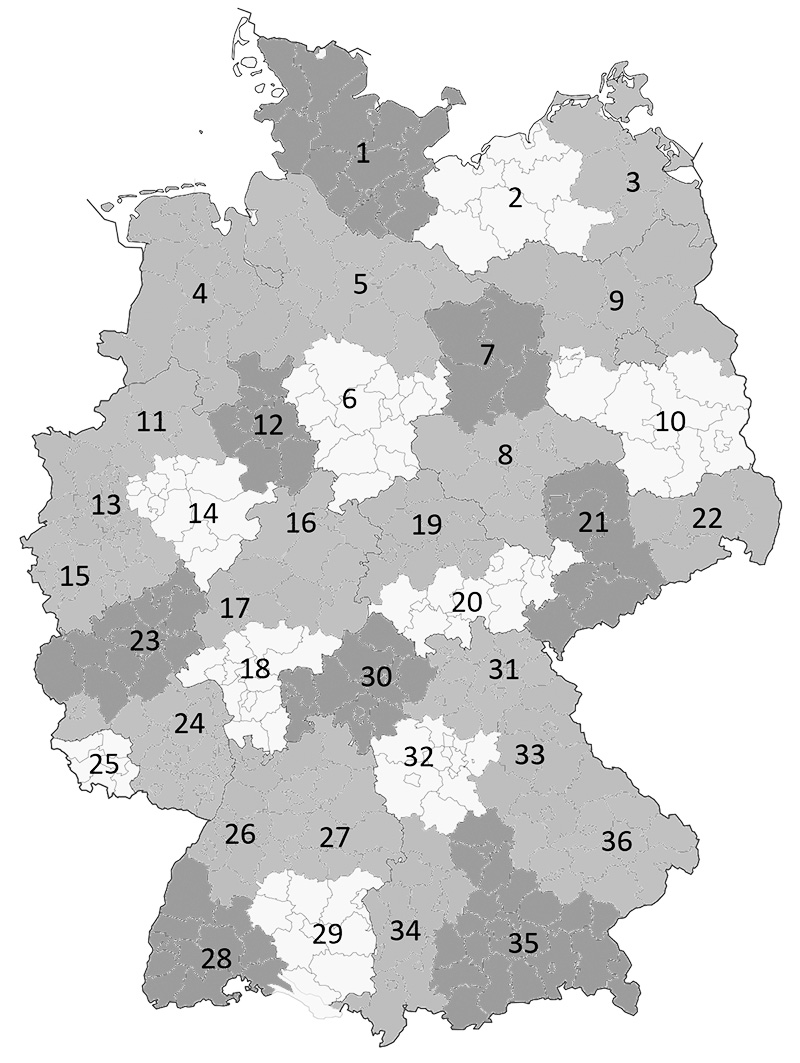 Madex Apfelwicklerfrei - Zonenplan Deutschland